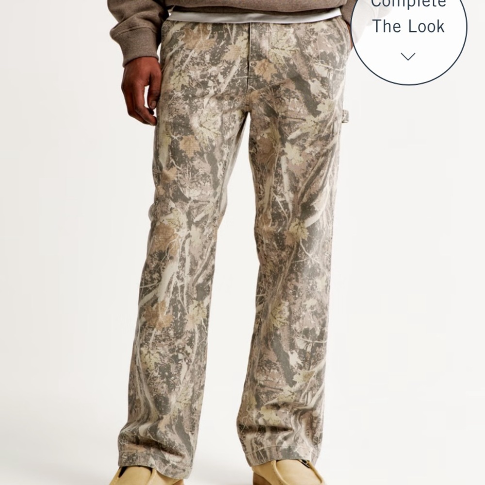 Abercrombie Mens camo baggy workwear pant